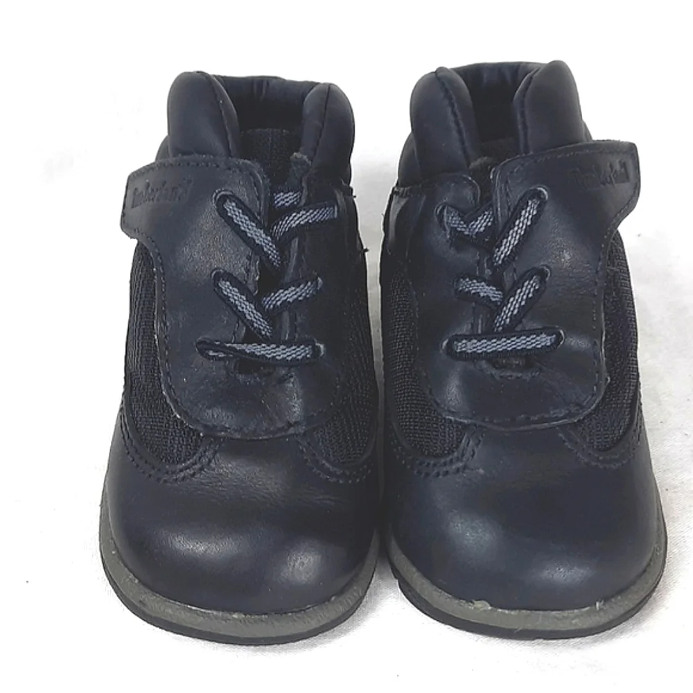 Timberland Baby Hightop Shoes Boots Sneakers Size 3 Black Leather Toddler